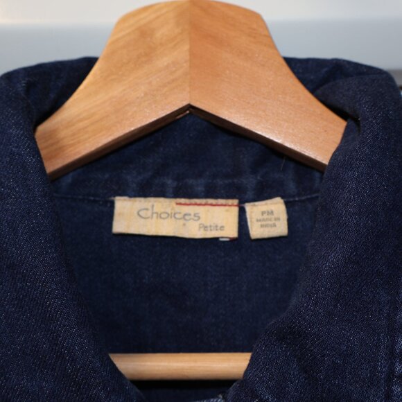 Choices Stunning Denim Jacket with Lace Applique accents Size Petite Medium - Picture 4 of 16